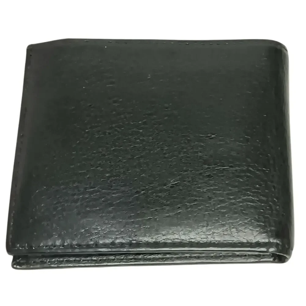 Polo Ralph Lauren Black Pebbled Leather Bifold Wallet with Embossed Pony Logo